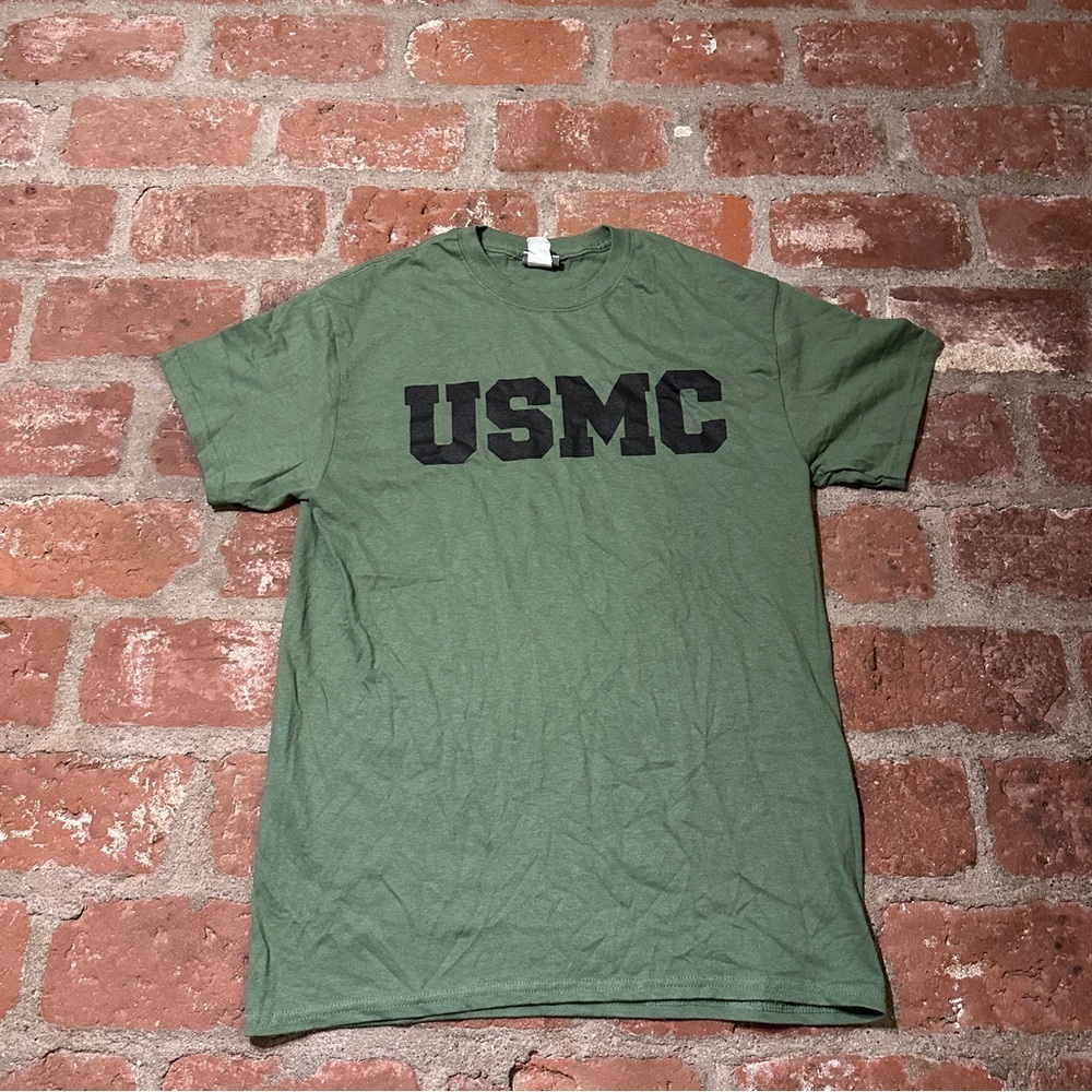 USMC MarineCorps Classic Olive Green TShirt Medium Cotton MV Sport short sleeve